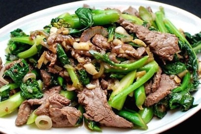 Rau cải xào bò （牛肉の野菜炒め）
